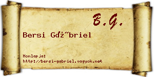 Bersi Gábriel névjegykártya